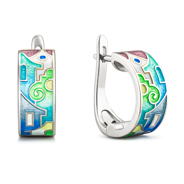 Mindjuse "Houses".Srebro 925,emajl.Ručno rađeni .