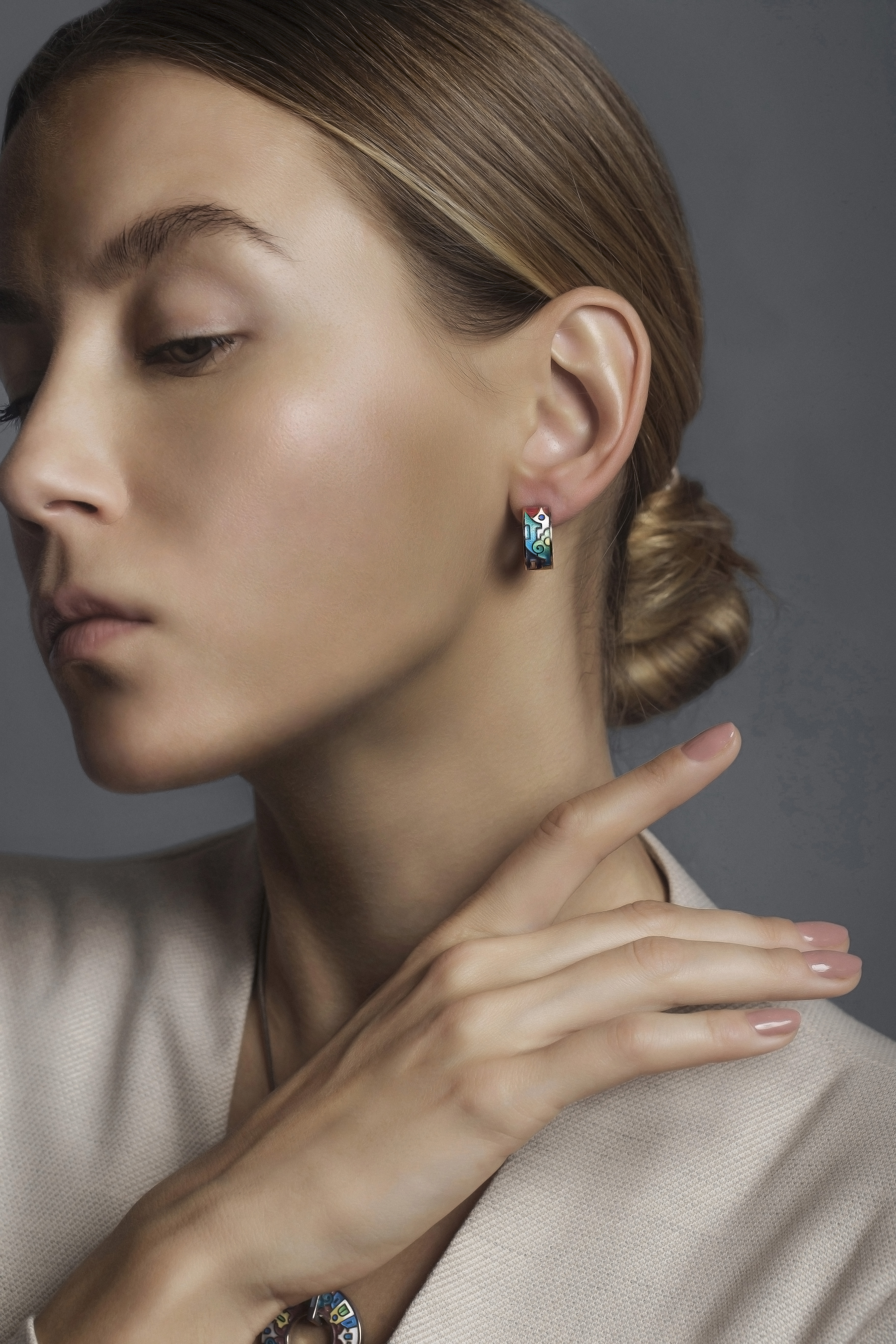 Mindjuse "Houses".Srebro 925,emajl.Ručno rađeni .