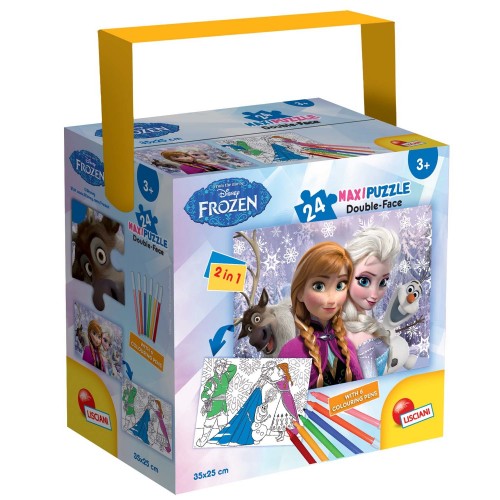 PUZZLE 24 KOM.+ 4 FLOMASTERA 2u1 SLOŽI I OBOJI - FROZEN