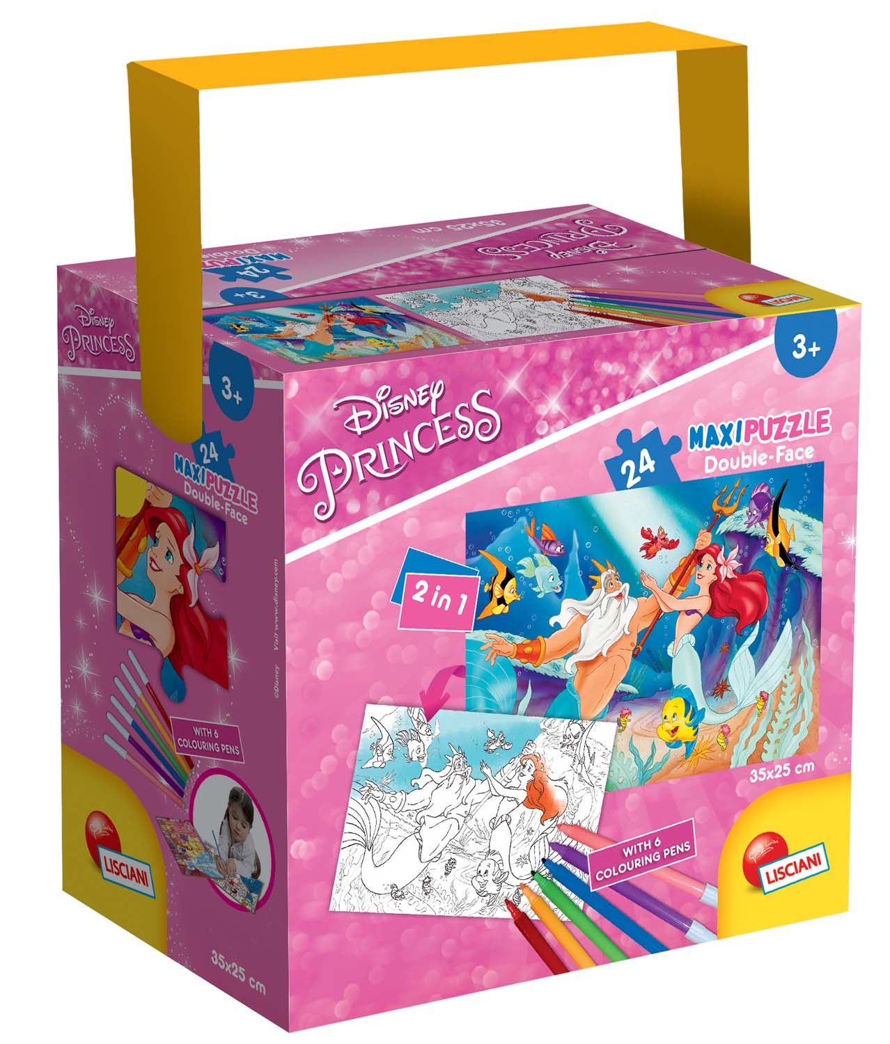 PUZZLE 24 KOM. + 4 FLOMASTERA 2u1 SLOŽI I OBOJI PRINCESS