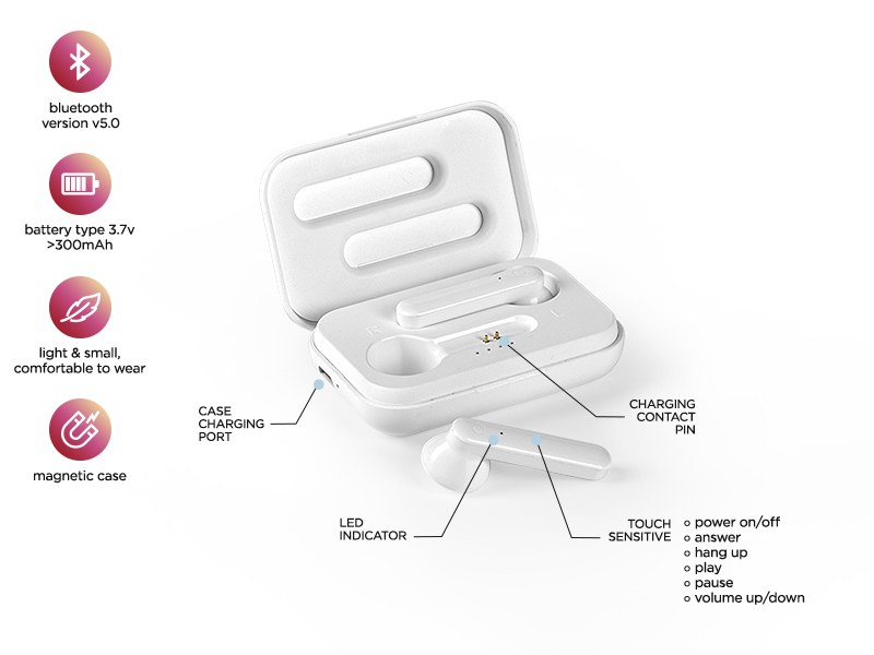 Bežične stereo slušalice -BLUE-